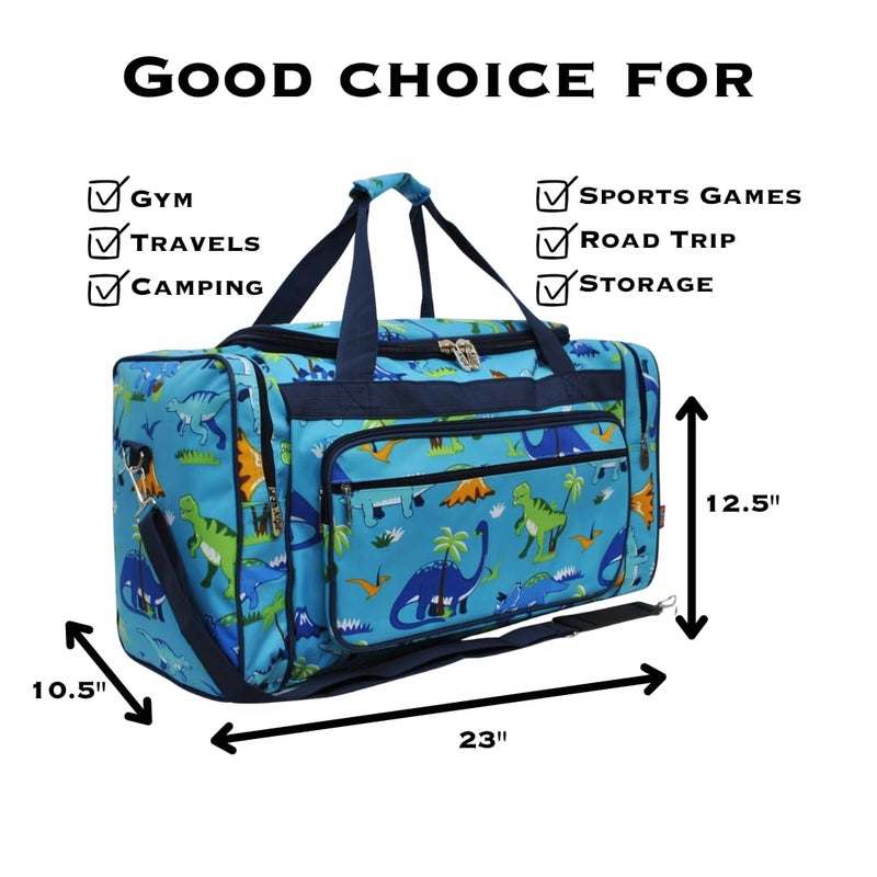NGIL Canvas 23" inch Duffle Bag (Friendly Dinosaur Print) - Image 2
